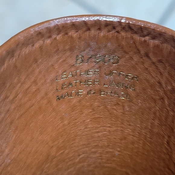 J. Crew Size 7 Leather Upper Slip On Chunky Heel Shoes Mule - Picture 5 of 7